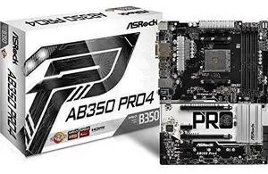 ASRock AB350 Pro4 AM4 AMD Promontory SATA 6Gb/s USB 3.0 HDMI ATX Motherboards