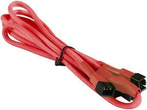 Red 3-Pin to 4 x 3-Pin Computer Case Black Sleeved Fan Power Y-Splitter Cable for PC Computers
