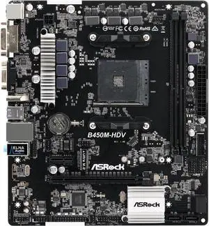 ASRock B450M-HDV AM4 AMD B450 SATA 6Gb/s USB 3.1 HDMI Micro ATX AMD Motherboard