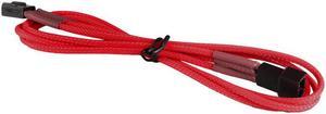 Red 3-Pin Fan Extension Cable Cord Premium Braided Adapter PC Computer