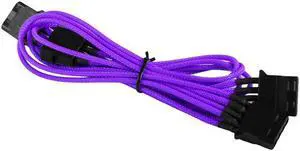 4-pin LP4 to 3x 4-pin LP4 PC Power Splitter - Premium Braided - Purple
