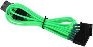 Green to 3 x 4-pin Cable Cord Premium Braided Adapter PC Computer