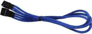 3-Pin PC Fan Power Extension Cable/Cord Adapter - Braided Dark Blue