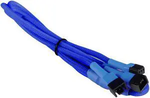 3-Pin PC Fan Power to 3x 3-Pin PC Fan Power - Braided - Dark Blue