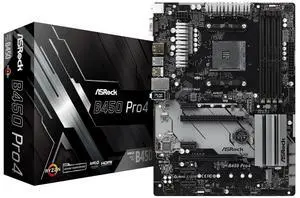 ASRock B450 PRO4 AM4 AMD B450 SATA 6Gb/s USB 3.1 HDMI ATX AMD Motherboard