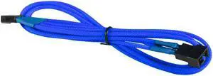 Battleborn Dark Blue Sleeved 12 inch 4-pin TX4 PWM Fan Power Extension Cable Female to Male