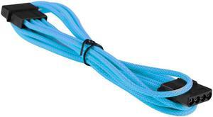 Light Blue 4-Pin Single Cable Premium Braided Male to Female Extension