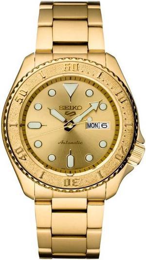 Seiko SRPE74 5 Sports 24-Jewel Gold-Tone Watch
