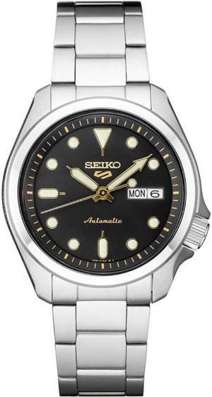 Seiko SRPE57 5 Sports 24-Jewel Stainless Steel Watch with Black Dial