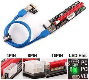 Multi-interface PCI-E Riser With Led Notice Function Express Cable 1X TO 16X Graphics Extension Ethereum ETH Mining Powered Riser Adapter Card+60cm USB 3.0 Cable Multi-interface PCI-E Riser With Led Notice Function Express Cable 1X TO 16X Graphics Extension Ethereum ETH Mining Powered Riser Adapter Card+60cm USB 3.0 Cable