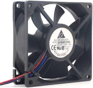 80mm 25mm New Case Fan 12V Waterproof IP55 37CFM 4 Screws 2 Wire Ball Brgs  AFB0812HH