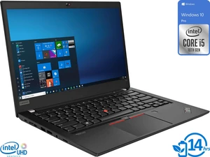Lenovo ThinkPad T14 Notebook, 14" IPS FHD Display, Intel Core i5-10210U Upto 4.2GHz, 16GB RAM, 128GB NVMe SSD, HDMI, DIsplayPort via USB-C, Card Reader, Wi-Fi, Bluetooth, Windows 10 Pro Lenovo ThinkPad T14 Notebook, 14" IPS FHD Display, Intel Core i5-10210U Upto 4.2GHz, 16GB RAM, 128GB NVMe SSD, HDMI, DIsplayPort via USB-C, Card Reader, Wi-Fi, Bluetooth, Windows 10 Pro
