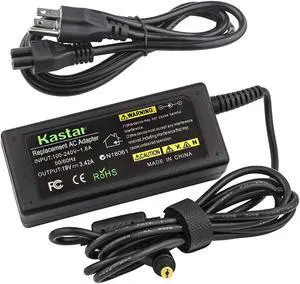 Kastar AC Adapter / Power Supply Replacement For Gateway Ne56r31u Ne56r34u Nv55c35u Nv55c38u Ne56r11u Ne56r12u Nv75s Nv75s02u Nv59c63u Nv59c65u Ne56r16u Ne56r27u Nv52l15u Nv56r10u Nv55s15u Nv57h20u