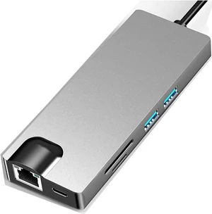 USB C HUB, 8-in-1 Multi Port Type C Combo, USB C to HDMI 4K, VGA, Gigabit Ethernet LAN RJ-45, 2 USB 3.0, TF/SD Card Reader Ports Adapter, PD Charge, USB C Converter for Laptop Computer USB C HUB, 8-in-1 Multi Port Type C Combo, USB C to HDMI 4K, VGA, Gigabit Ethernet LAN RJ-45, 2 USB 3.0, TF/SD Card Reader Ports Adapter, PD Charge, USB C Converter for Laptop Computer
