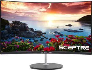 Sceptre Curved 27" LED Monitor HDMI VGA up to 75Hz Build-in Speakers, Edgeless Machine Black 2021 (C278W-1920RN)