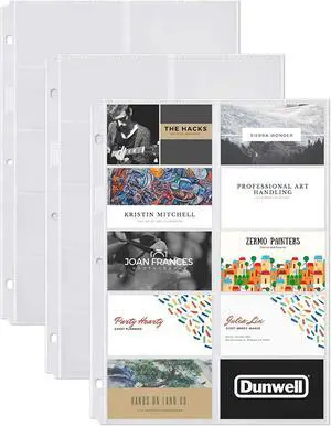 Business Card Holder Sleeves, 10 Pack for 3-Ring Binders Business Card Holder Sleeves, 10 Pack for 3-Ring Binders