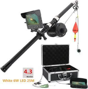Aluminum alloy  4.3 Inch HD  Color Monitor Underwater Fishing Video Camera Kit 6W White LED Lights with HD 1000 TV lines