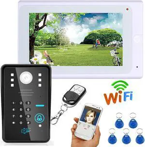 7inch Wired / Wireless Wifi RFID Password Video Door Phone Doorbell Intercom System support Remote APP unlocking/Recording/Snapshot