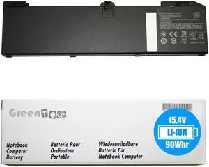 GreenTech L05766-850 VX04XL Replacement Battery compatible with HP Zbook 15 G5, Zbook 15 G6 - GreenTech 15.4V 90Whr 4 Cell Battery L05766-855 L06302-1C1 VX04090XL-PL HSTNN-IB8F