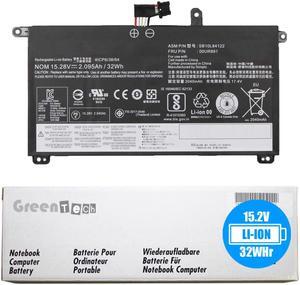 GreenTech 32Wh 01AV493, SB10L84121 compatible battery for Lenovo Thinkpad T570, Thinkpad T580, Thinkpad T51S, Thinkpad T52S - GreenTech 15.2V 32Whr 4 Cell Battery SB10L84122 00UR891 00UR892