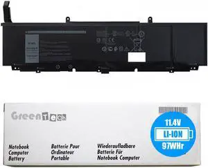 GreenTech XG4K6 Replacement Battery for Dell Precision 5750, Dell XPS 17 9700 - GreenTech 11.4V 97Whr 6 Cell F8CPG