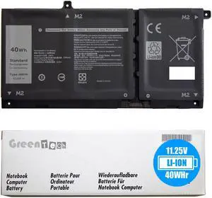 GreenTech JK6Y6 Replacement Battery for Dell Latitude 3410 3510 Vostro 5301 5401 5402 Inspiron 5301 5401 5408 5409 11.25V 40WHr 3 Cell CF5RH - Non-OEM