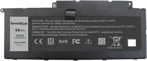 GreenTech F7HVR 451-BBEO Replacement Battery Compatible with Insp I7437 I7537 I7737 - GreenTech 14.8V 58Whr Battery 62VNH G4YJM T2T3J Y1FGD