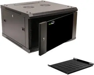 Navepoint 6U Wallmount Networking Enclosure 600mm Depth with Shelf, Fans
