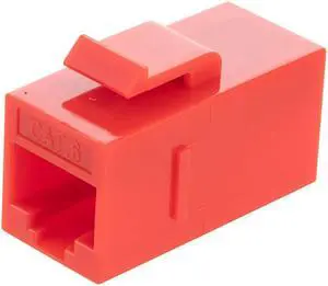 CAT6 UTP Inline Keystone Coupler, 25 pack, Red