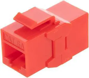 CAT6A UTP Inline Keystone Coupler, 15 pack, Red