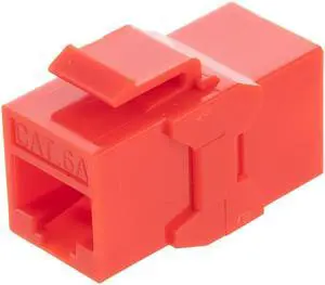 CAT6A UTP Inline Keystone Coupler, 10 pack, Red