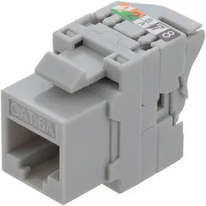 CAT6A Unshielded Toolless Keystone Jack 10 pack, Grey