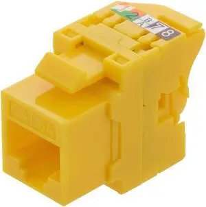 CAT6A Unshielded Toolless Keystone Jack 10 pack, Yellow