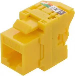 CAT6A Unshielded Toolless Keystone Jack 15 pack, Yellow