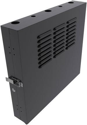 NavePoint 2U Vertical Wall Mount Enclosure, 12.7 inch (325mm) to 15.7 inch (400mm) depth, Cold-rolled Steel, Black
