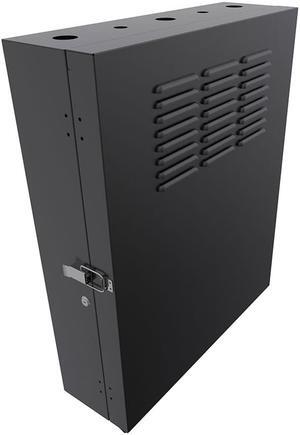 NavePoint 4U Vertical Wall Mount Enclosure, 20.6 inch (525mm) to 23.6 inch (600mm) depth, Cold-rolled Steel, Black
