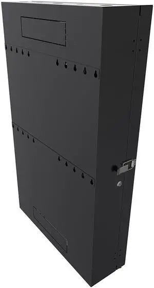 NavePoint 4U Vertical Wall Mount Enclosure, 32.4 inch (825mm) to 35.4 inch (900mm) depth, Cold-rolled Steel, Black