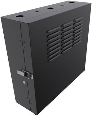 NavePoint 4U Vertical Wall Mount Enclosure, 12.7 inch (325mm) to 15.7 inch (400mm) depth, Cold-rolled Steel, Black