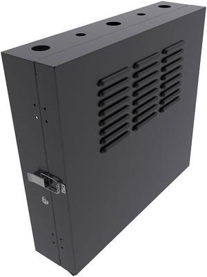 NavePoint 3U Vertical Wall Mount Enclosure, 12.7 inch (325mm) to 15.7 inch (400mm) depth, Cold-rolled Steel, Black