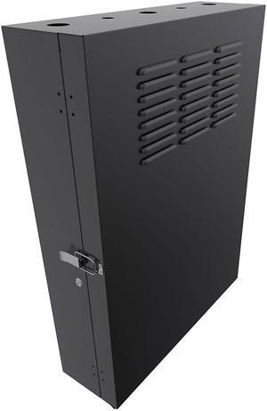 NavePoint 4U Vertical Wall Mount Enclosure, 24.6 inch (625mm) to 27.5 inch (700mm) depth, Cold-rolled Steel, Black