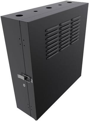 NavePoint 4U Vertical Wall Mount Enclosure, 16.7 inch (425mm) to 19.6 inch (500mm) depth, Cold-rolled Steel, Black