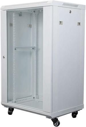 NavePoint 19-Inch Wide Networking Cabinet, 18U, 17 Inches Deep, White