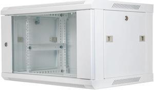 NavePoint 6U Network Cabinet with Glass Door  6U Wall Mount Server Cabinet White 19 Rack for IT Equipment, AV Devices, Networking Equipment 17 Deep Server Rack Enclosure