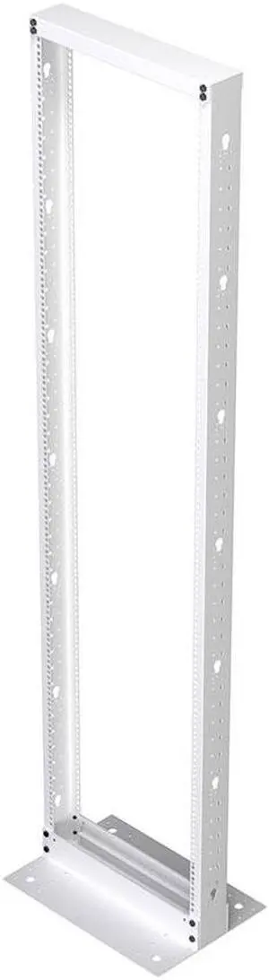 NavePoint 45U Cold Rolled Steel 2-Post Open Frame Rack, White