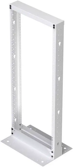 NavePoint 25U Cold Rolled Steel 2-Post Open Frame Rack, White