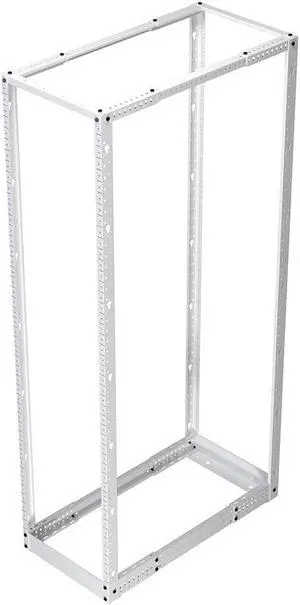 NavePoint 45U Cold Rolled Steel 4-Post Open Frame, White