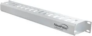NavePoint 19 Inch Wide Horizontal Cable Management, 1U, 2.5 Inches Deep, Signal White