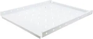NavePoint 19" Fixed Shelf 1U 21.6in (550mm), Adj Mount 4-Post-RAL9003, Signal White