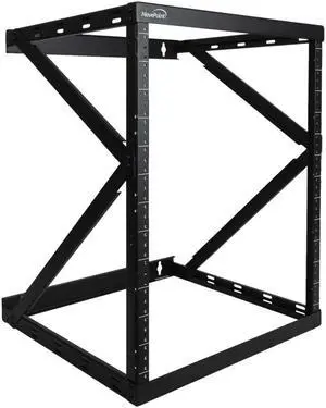 NavePoint 12U 2 Post Wall Mount 18" Deep Switch Depth Heavy Duty Network Server Rack