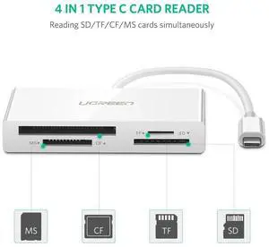 USB C Card Reader, USB 3.1 Type C SD / TF / CF / MS Card Reader UHS-II Card Adapter for New Macbook Pro, 12-inch Macbook, Google Chromebook Pixel 2015, Samsung S8 and Other USB-C Smartphone 40745 USB C Card Reader, USB 3.1 Type C SD / TF / CF / MS Card Reader UHS-II Card Adapter for New Macbook Pro, 12-inch Macbook, Google Chromebook Pixel 2015, Samsung S8 and Other USB-C Smartphone 40745